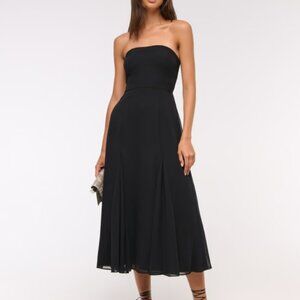 The A&F Camille Strapless Godet Midi Dress